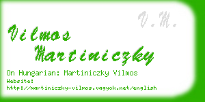 vilmos martiniczky business card